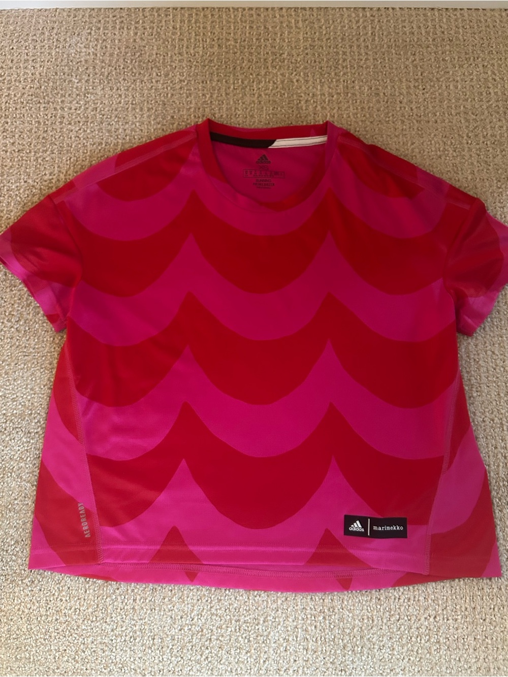Adidas Marimekko Running Crop Top Pink and Red Size XS